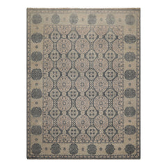 8x10 Gray, Beige, Blush Color Hand Knotted  Wool Transitional Oriental Rug