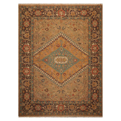 8'7''x11'5" Khaki Hand Knotted Wool Traditional Nourison Nourmak Soumak Reversible Rug