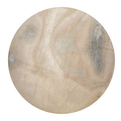 Round Beige, Taupe, Ivory Color Hand Knotted Sherpa Wool and Silk Modern Oriental Rug