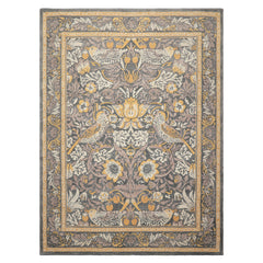 Multi Size Gray Beige Taupe Color Hand Hooked William Morris Wool Traditional Oriental Rug