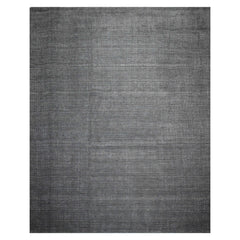 12x15 Gray, Slate, Brown Color Hand Knotted Ribbed Wool Contemporary Oriental Rug