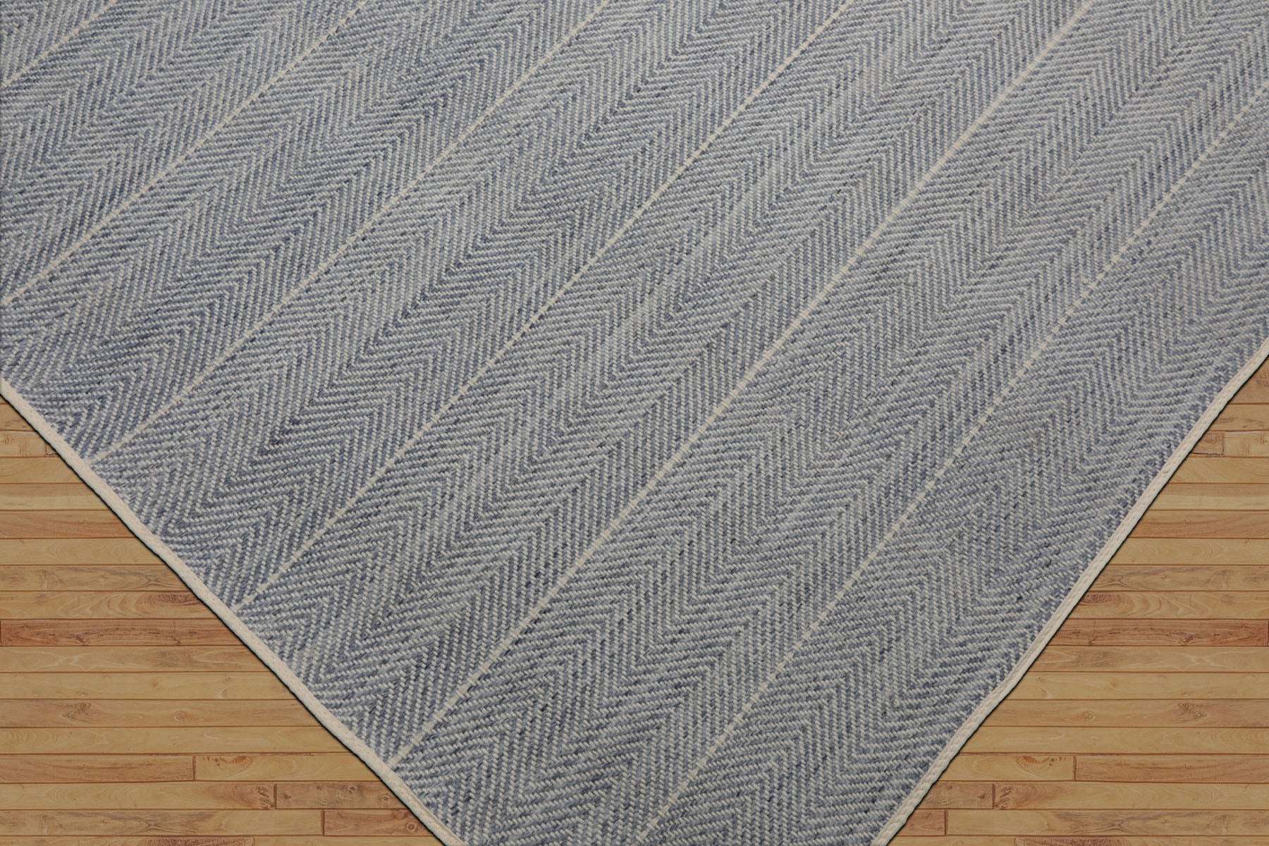 Multi Size Denim  Ivory Color Hand Loomed Flatweave Wool Modern Oriental Rug