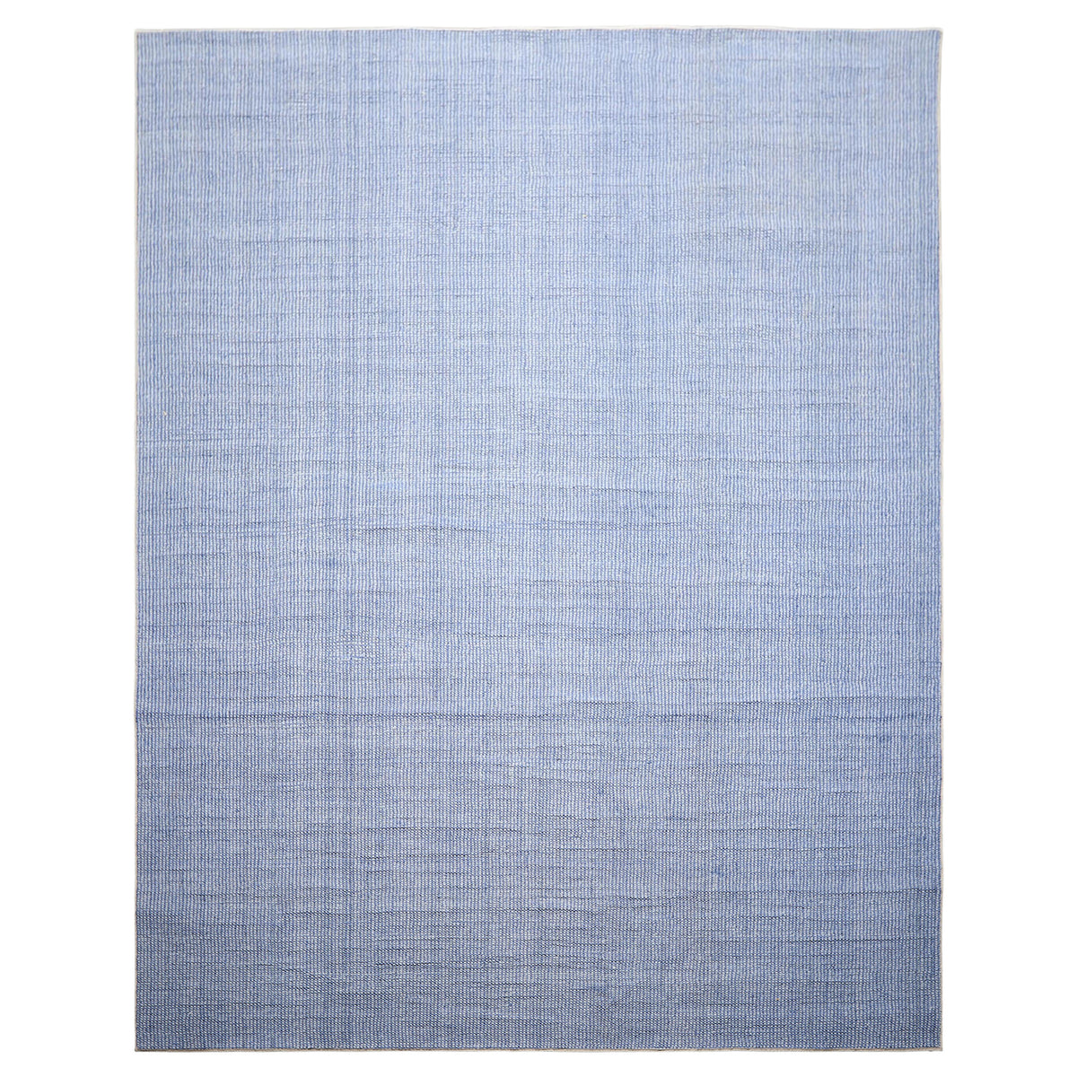Multi Size Tone on Tone Blue Color Hand Loomed Berber Wool Contemporary Oriental Rug