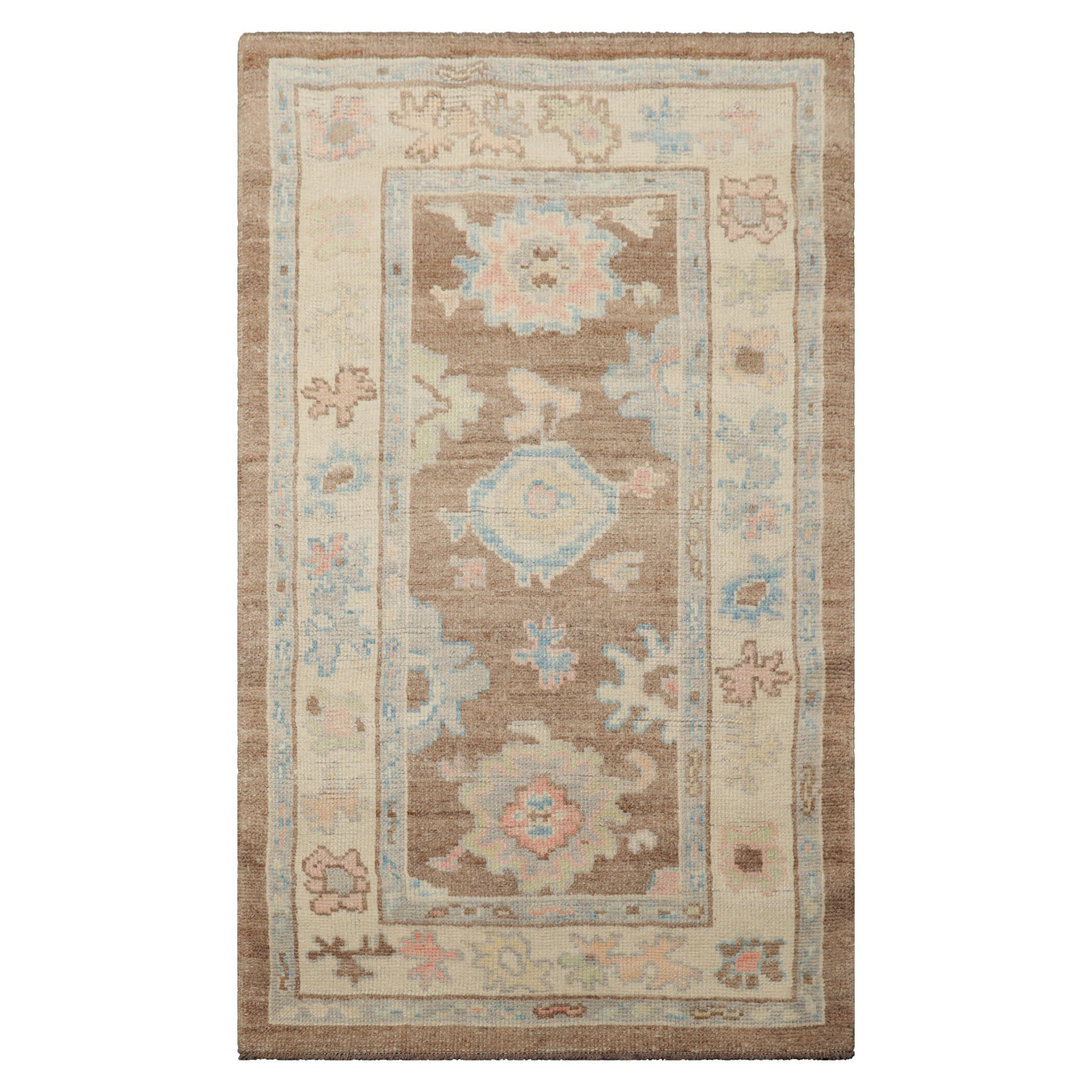 3x5 Camel, Ivory, Blush Color Hand Knotted Turkish Wool Arts & Crafts/Mission Oriental Rug