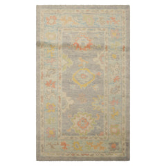 3x5 Gray , Ivory, Gold Color Hand Knotted Turkish Wool Arts & Crafts/Mission Oriental Rug
