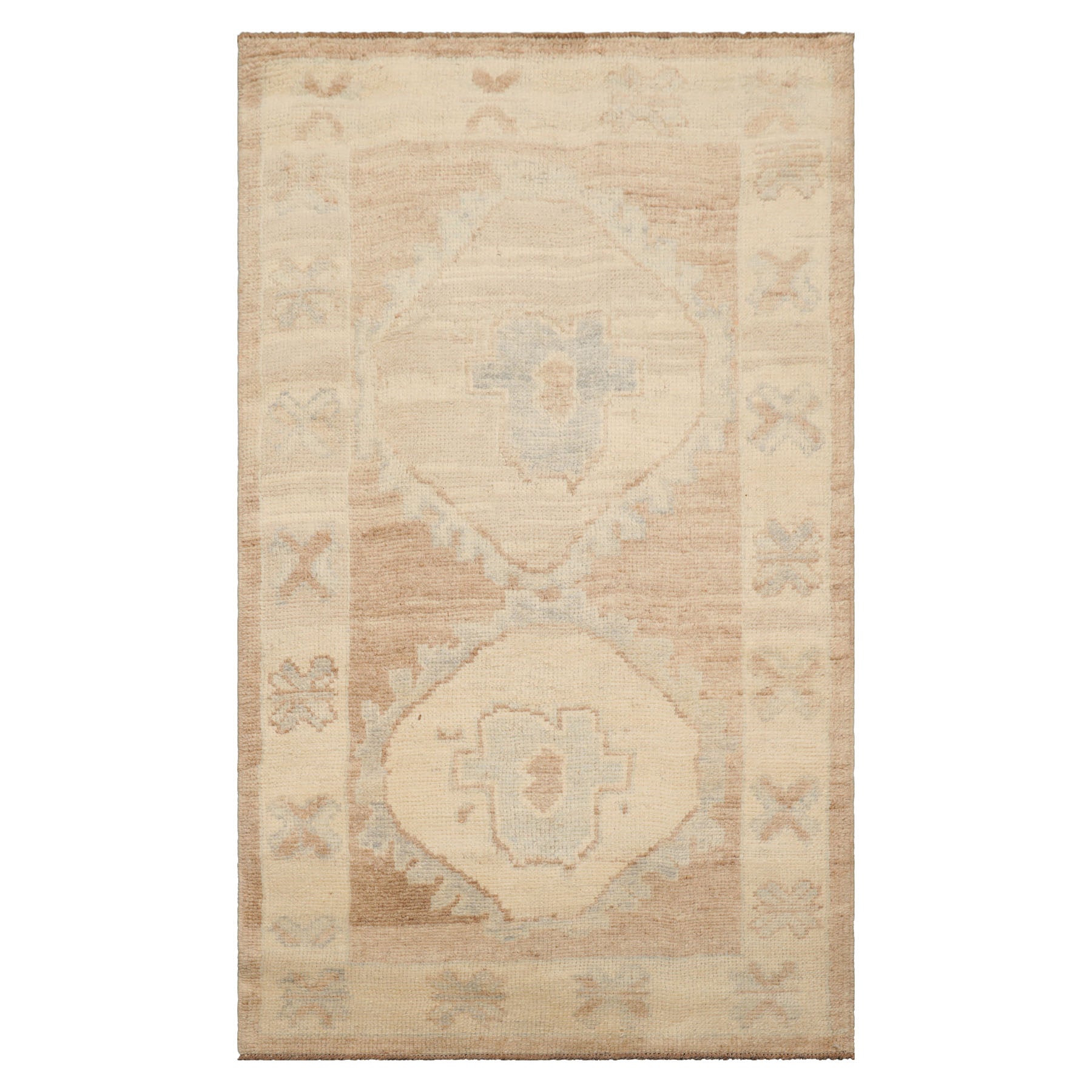 3x5 Beige, Brown, Slate Color Hand Knotted Turkish Wool Arts & Crafts/Mission Oriental Rug