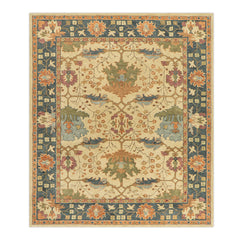Multi Size Light Gold Blue Burnt Orange Color Hand Tufted  Wool  Oriental Rug