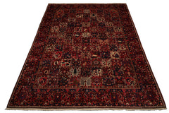 10x13 Red, Rust, Ivory Color Hand Knotted Bakhtiari Wool Traditional Oriental Rug