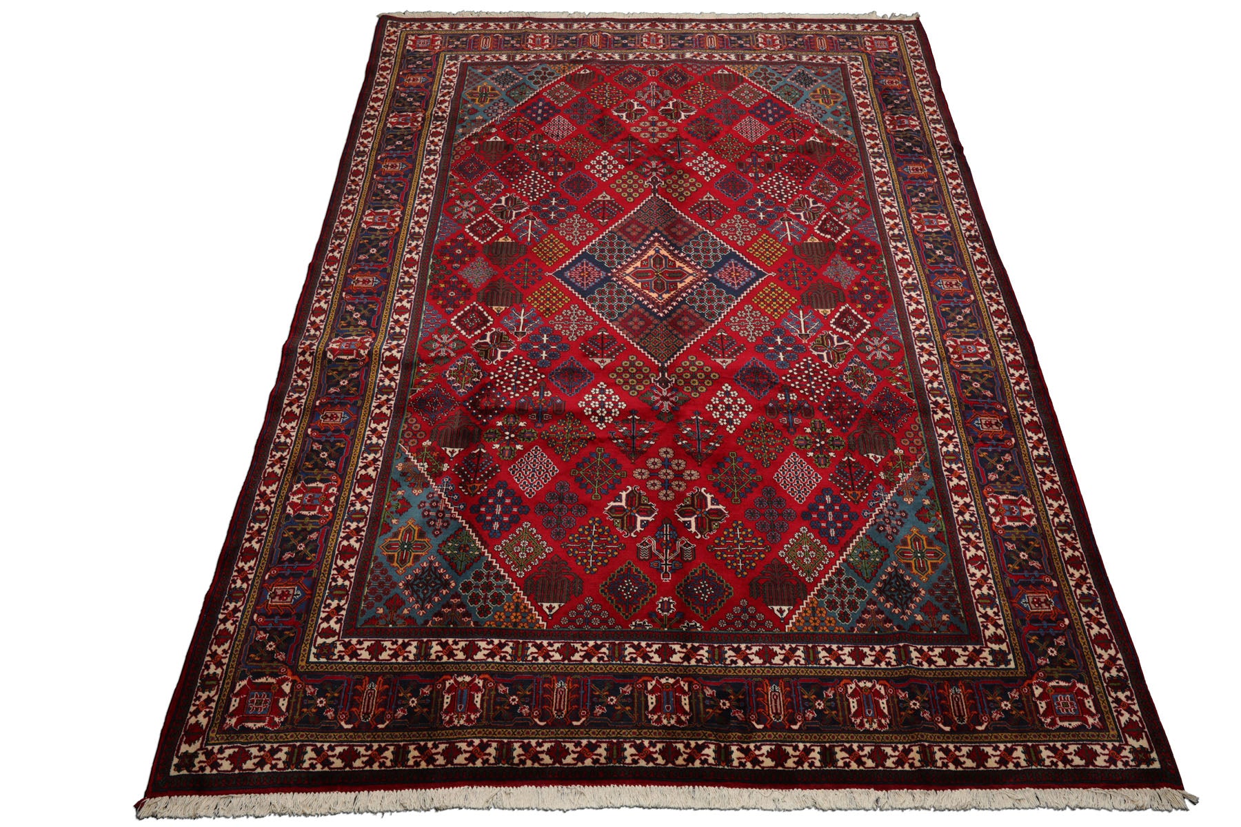 8x12 Red, Navy, Ivory Color Hand Knotted Joshegan Wool Traditional Oriental Rug
