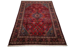 8x12 Red, Navy, Ivory Color Hand Knotted Joshegan Wool Traditional Oriental Rug