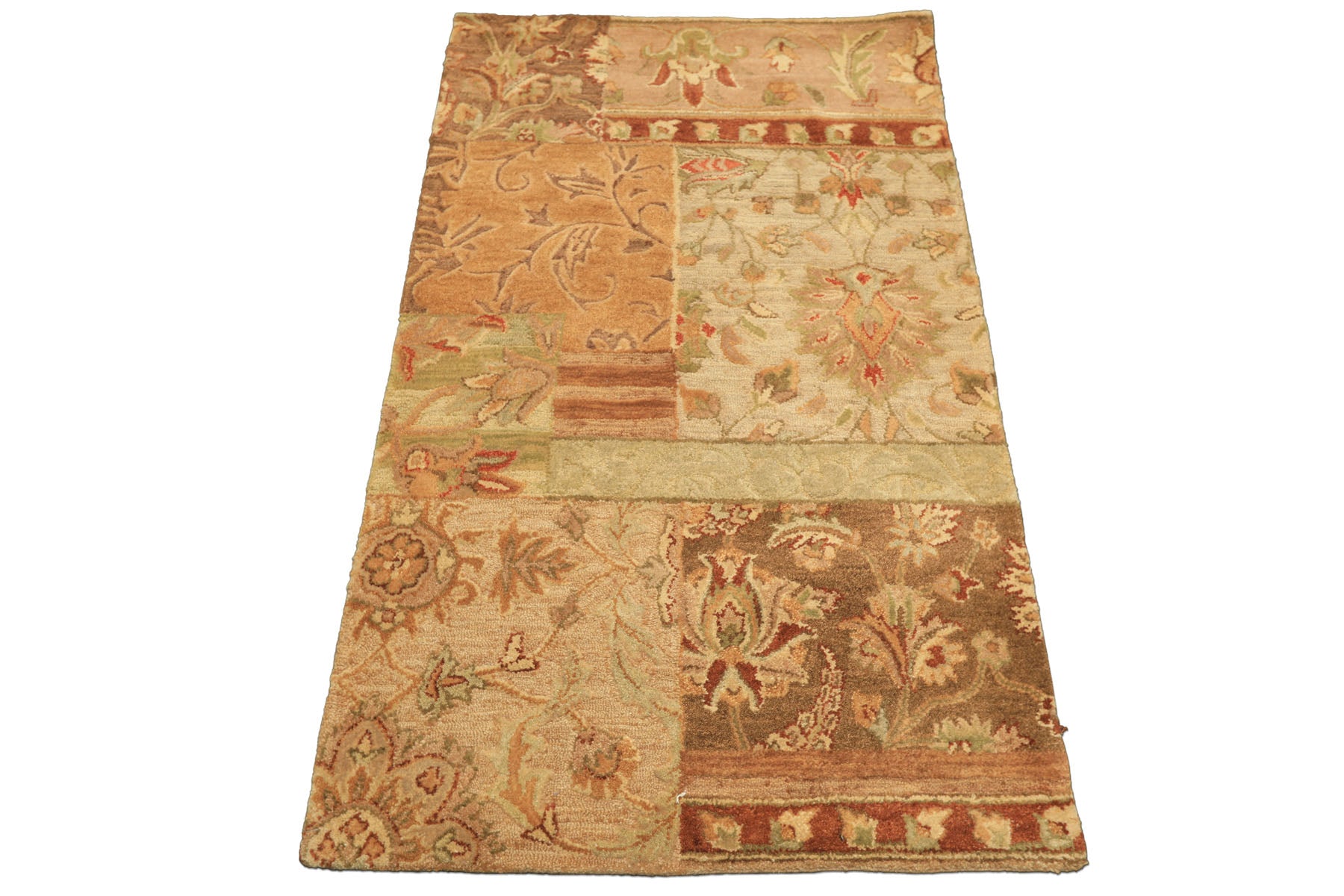 3x5 Beige, Rust, Brown Color Hand Tufted  Wool Transitional Oriental Rug