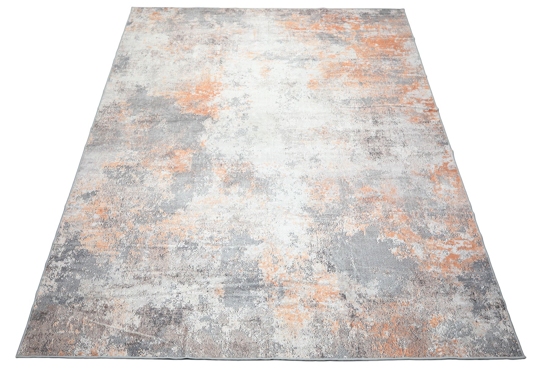 9x12 Gray, Ivory, Peach Color Machine Made  Polyproplene Modern Oriental Rug