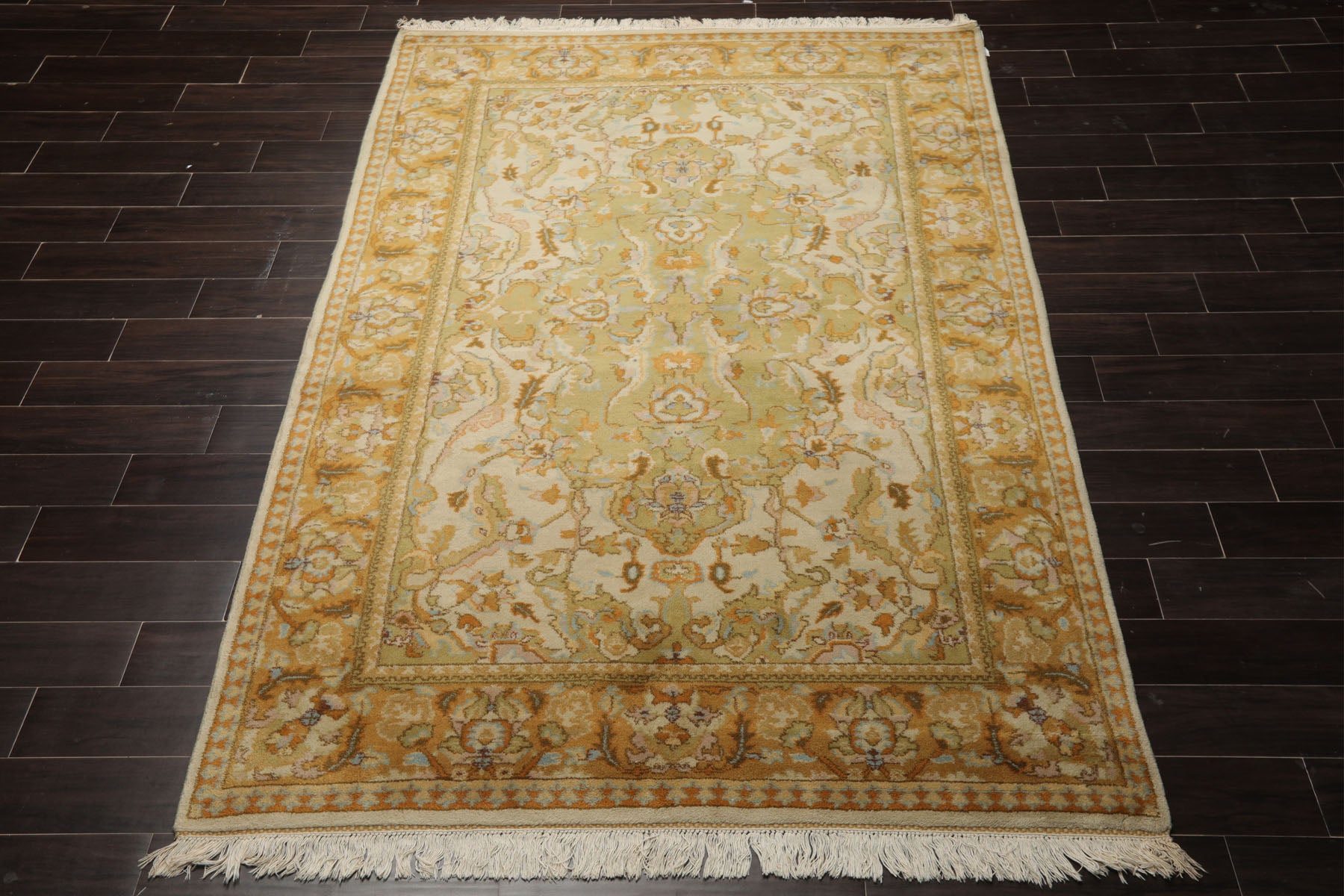6x9 Gray, Beige, Pistacchio Color Hand Knotted Oushak Wool Arts & Crafts Oriental Rug