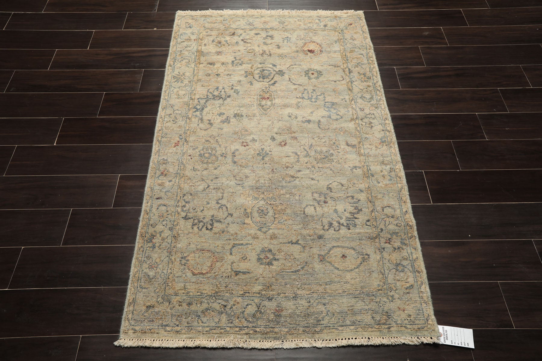 3x5 Gray, Beige, Slate Color Hand Knotted Distress Quality Oushak Wool Transitional Oriental Rug