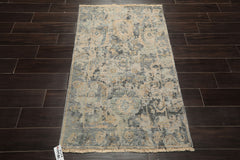 3x5 Gray, Beige, Slate Color Hand Knotted Distress Quality Oushak Wool Transitional Oriental Rug