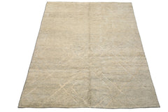 8x10 Beige, Gray, Color Hand Knotted Moroccan Wool Modern & Contemporary Oriental Rug