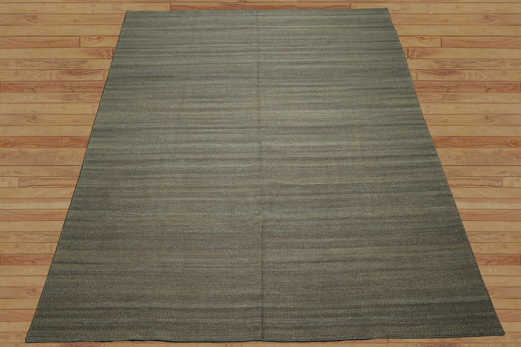 8x10 Teal, Brown, Color Hand Woven Kilim Wool Modern & Contemporary Oriental Rug