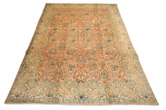 10x14 Peach, Beige, Celadon Color Hand Knotted Tabriz Wool Traditional Oriental Rug
