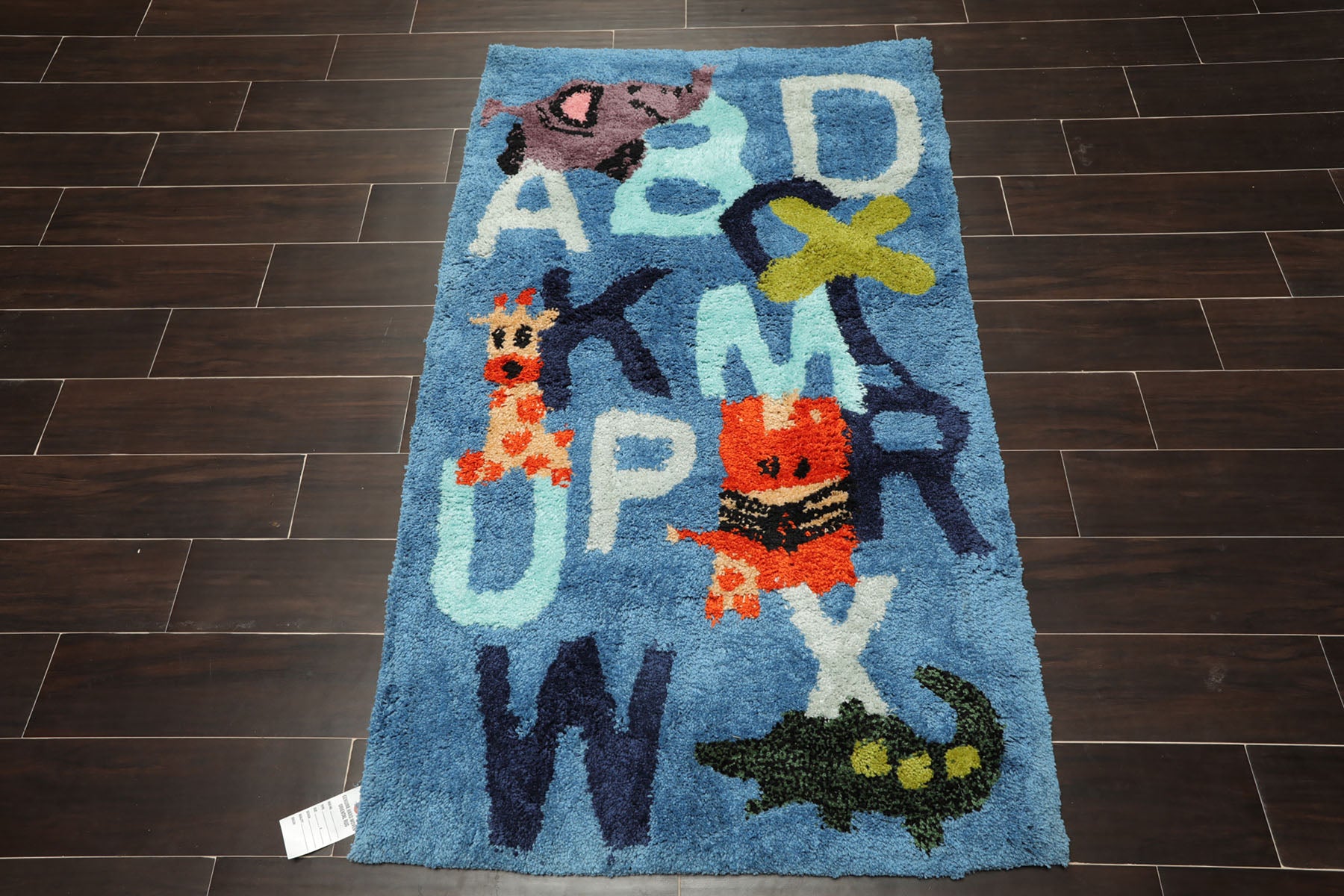 3x5 Blue, Multi, Color Hand Tufted Oriental Area Rug Polyster/Cotton Blend Novelty Oriental Rug