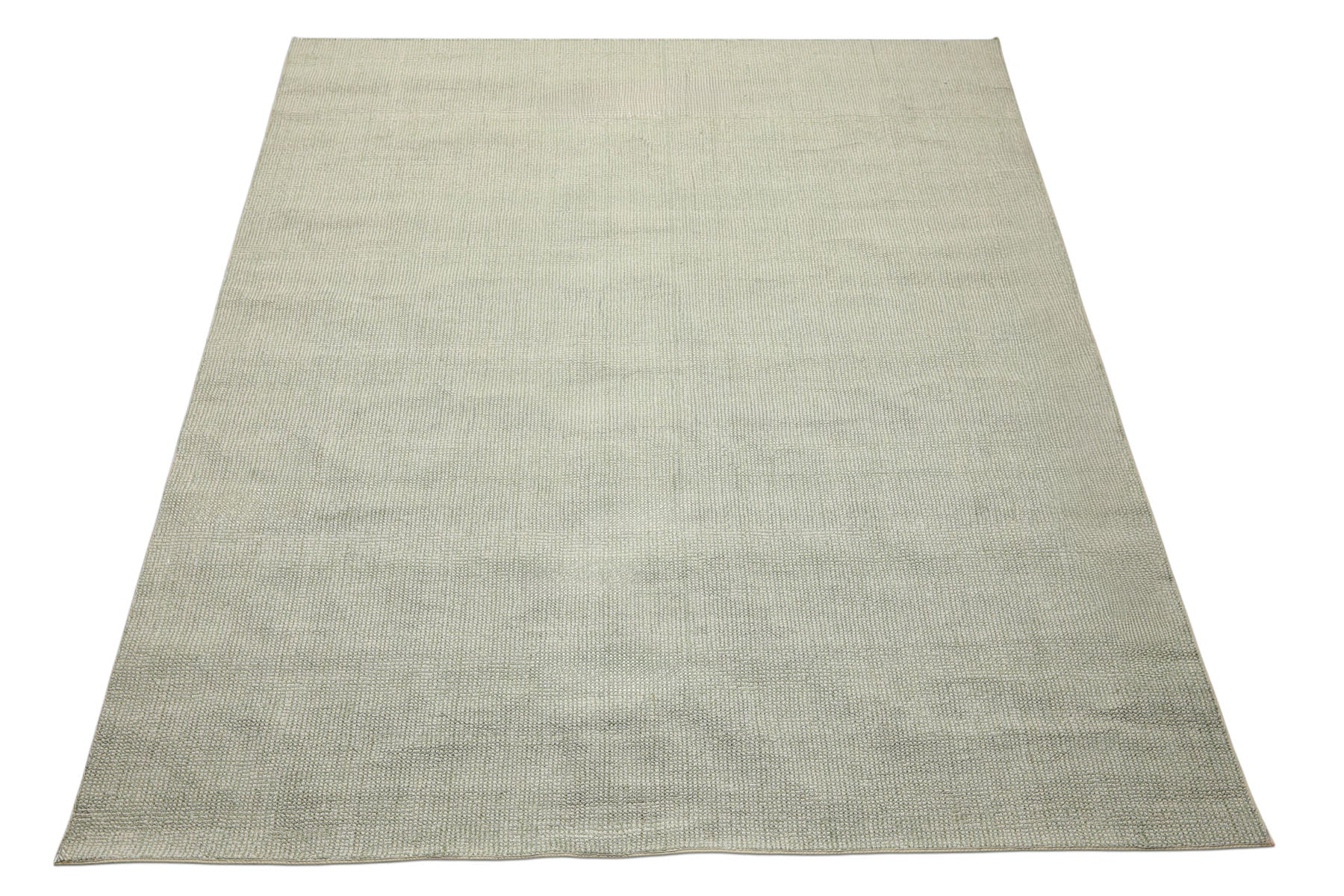 Multi Size Celadon Gray Color Hand Loomed Berber Wool Contemporary Oriental Rug