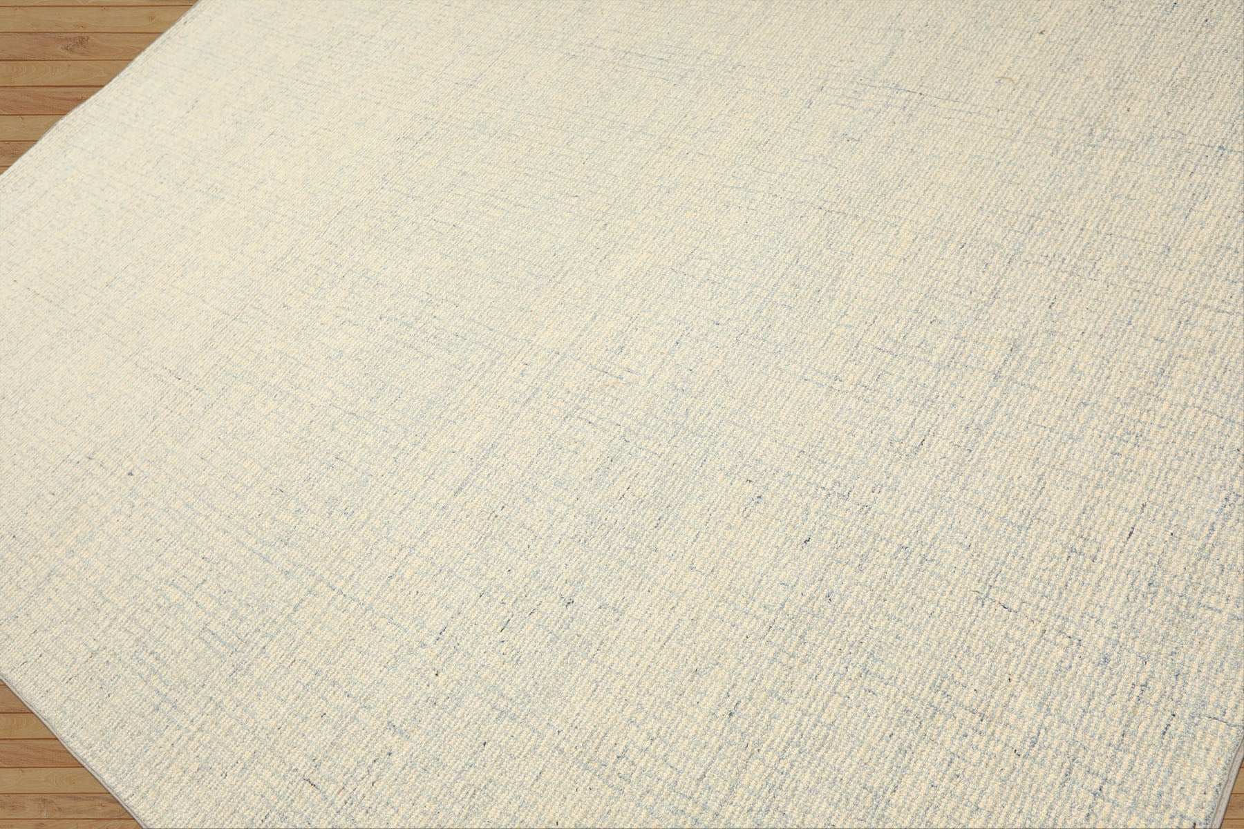 Multi Size Ivory Blue Slate Color Hand Loomed Berber Wool Contemporary Oriental Rug