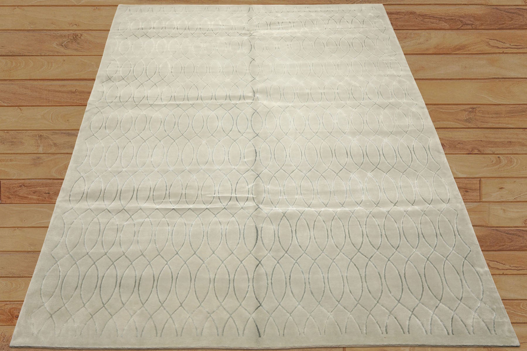 9x12 Tone on Tone Faded Seafoam, , Color Hand Knotted Tibetan Wool & Pure Silk Modern & Contemporay Oriental Rug