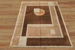 8x10 Brown, Taupe, Seafoam Color Hand Knotted Tibetan Wool & Pure Silk  Oriental Rug
