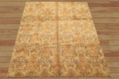 8x10 Brown, Gold, Tan Color Hand Knotted Indo Tibetan Wool Transitional Oriental Rug