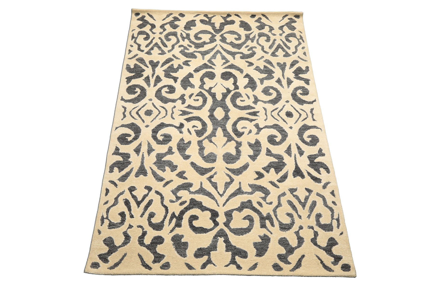 5x8 Ivory, Gray, Color Hand Tufted Handmade Wool Transitional Oriental Rug