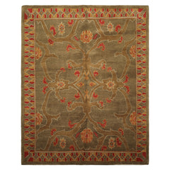 8x10 Moss, Gold, Red Color Hand Knotted Tibetan Wool Arts & Crafts Oriental Rug