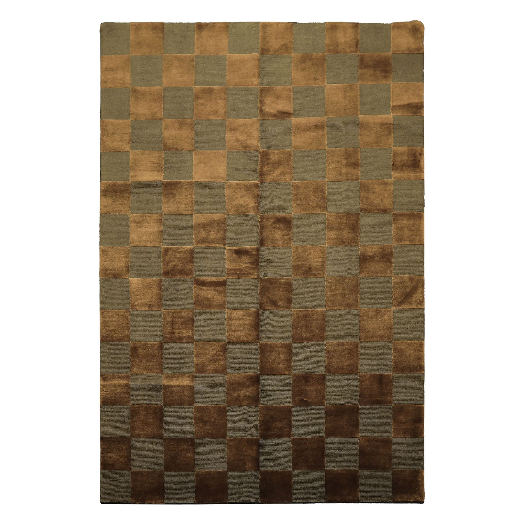 6x9 Olive, Green, Gold Color Hand Knotted Tibetan Wool & Silk Modern & Contemporary Oriental Rug