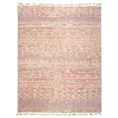 8x10 Ivory, Blush, Lavender Color Hand Knotted Moroccan Wool Modern & Contemporary Oriental Rug