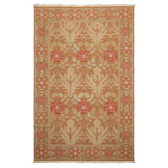 6x9 Gold, Tan, Beige Color Hand Knotted Nourison Nourmak Soumak Wool Arts & Crafts Oriental Rug