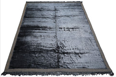 9x12 Slate, Beige, Color Hand knotted Tibetan Bamboo Silk Modern & Contemporary Oriental Rug