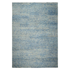 10x14 Blue, Ivory, Color Hand Knotted Moroccan Wool Modern & Contemporary Oriental Rug