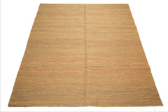 8x10 Gold, Rust, Aqua Color Hand Woven Tibetan Seagrass Modern & Contemporary Oriental Rug