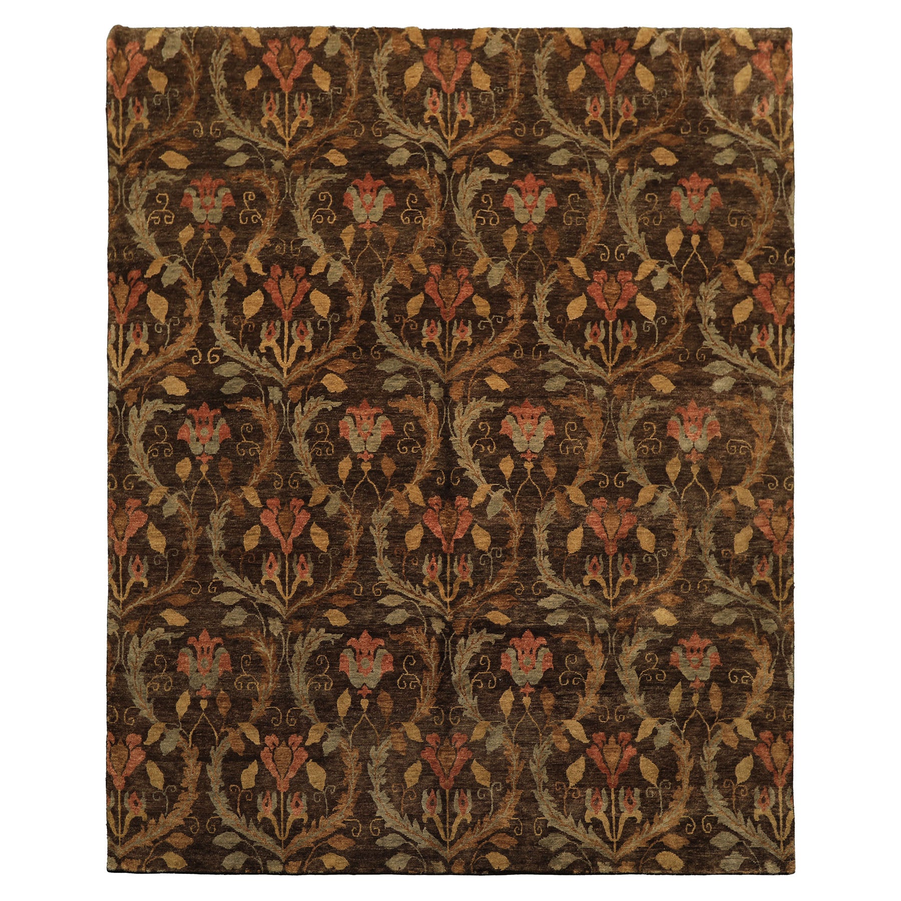 8x10 Brown, Gold, Blush Color Hand Knotted Oushak Wool Traditional Oriental Rug