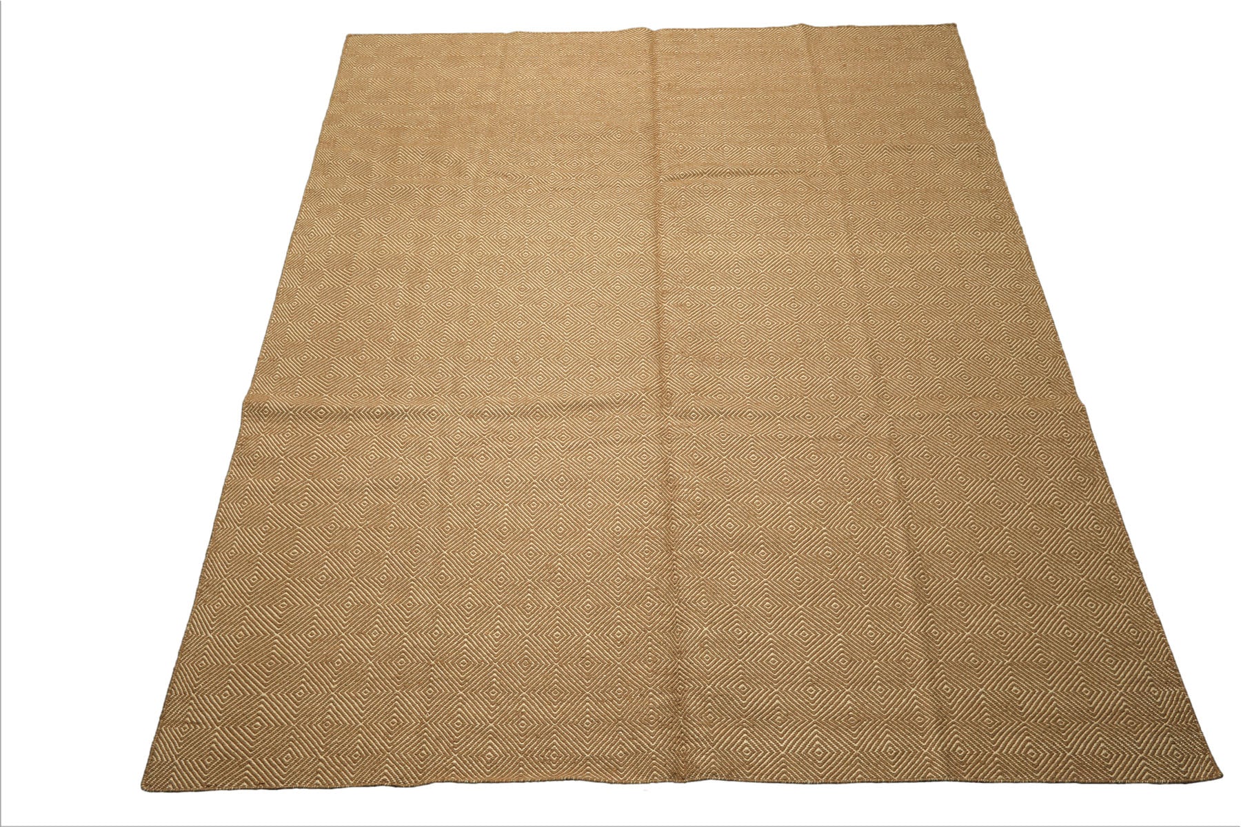 8x10 Gold, Ivory, Color Hand Woven Kilim Wool Modern & Contemporary Oriental Rug