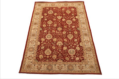 5x8 Burnt Orange, Ivory, Gold Color Hand Tufted Nourison Wool & Silk Traditional Oriental Rug