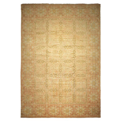 OverSize Moss, Taupe, Mint Color Hand Knotted Oushak Wool Arts & Crafts Oriental Rug