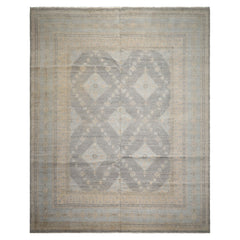 12x15 Slate, Gray, Faded Color Hand Knotted Peshawar Wool Transitional Oriental Rug