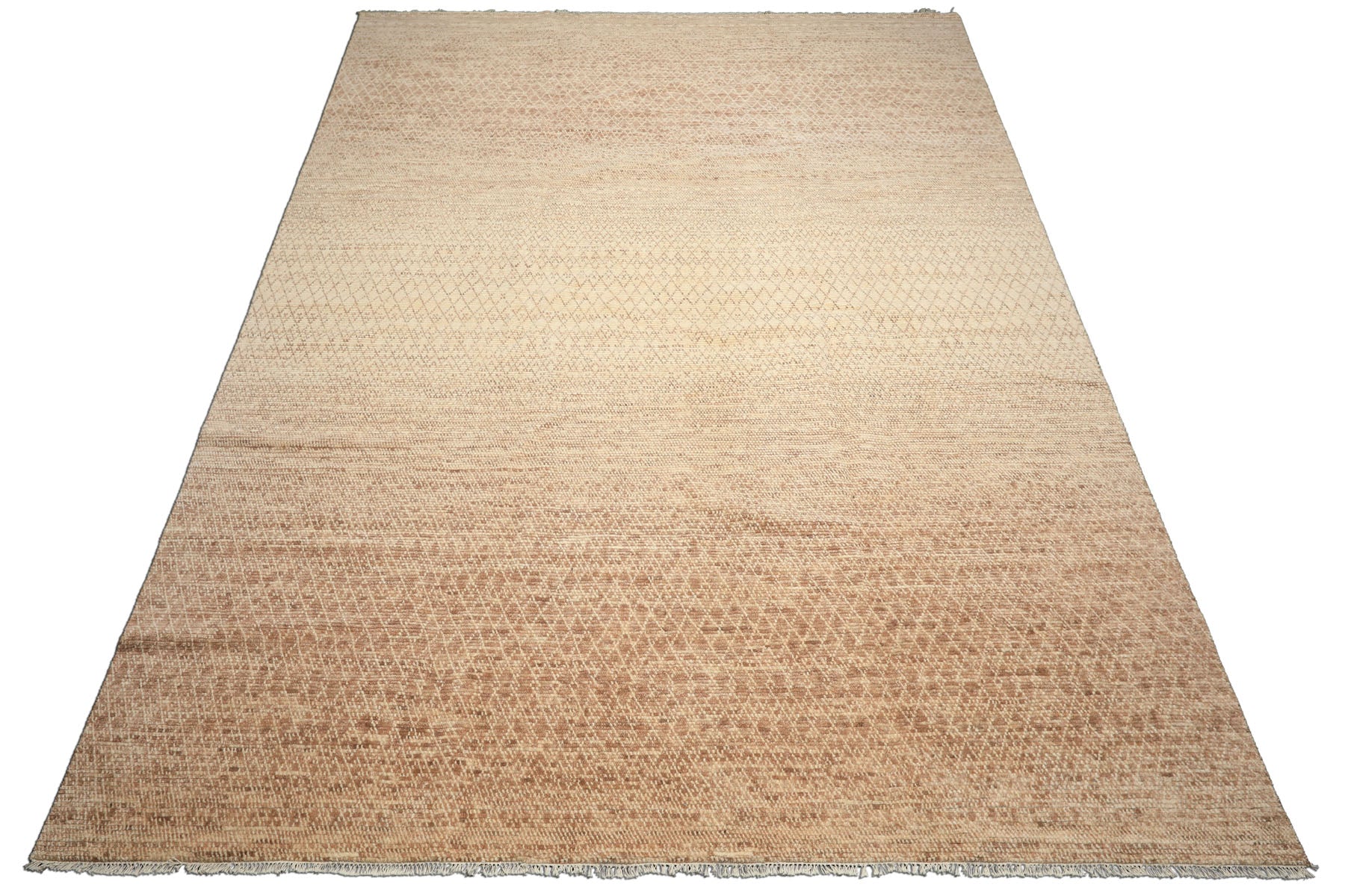 10x14 Tan, Beige, Ivory Color Hand Knotted Tibetan Wool Transitional Oriental Rug