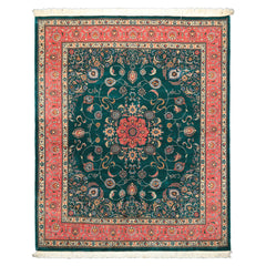 8x10 Teal, Pink, Ivory Color Hand Knotted Pak Persian New Zealand Wool Traditional Oriental Rug