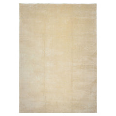 10x14 Ivory with slight gray texture, , Color Hand Knotted Tibetan 100% Pure Silk Contemporary Oriental Rug