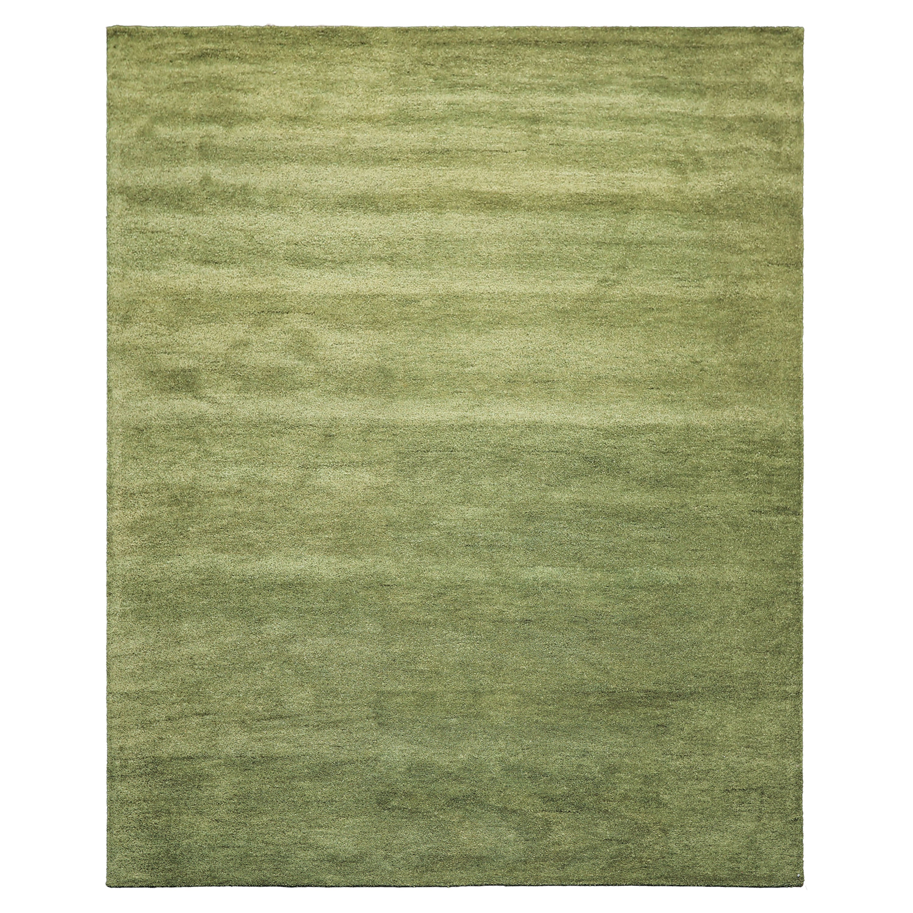 Warm Green 8x10 Modern & Contemporary Plush Pile Solid Grainy Texture Hand Woven 100% Wool Oriental Area Rug