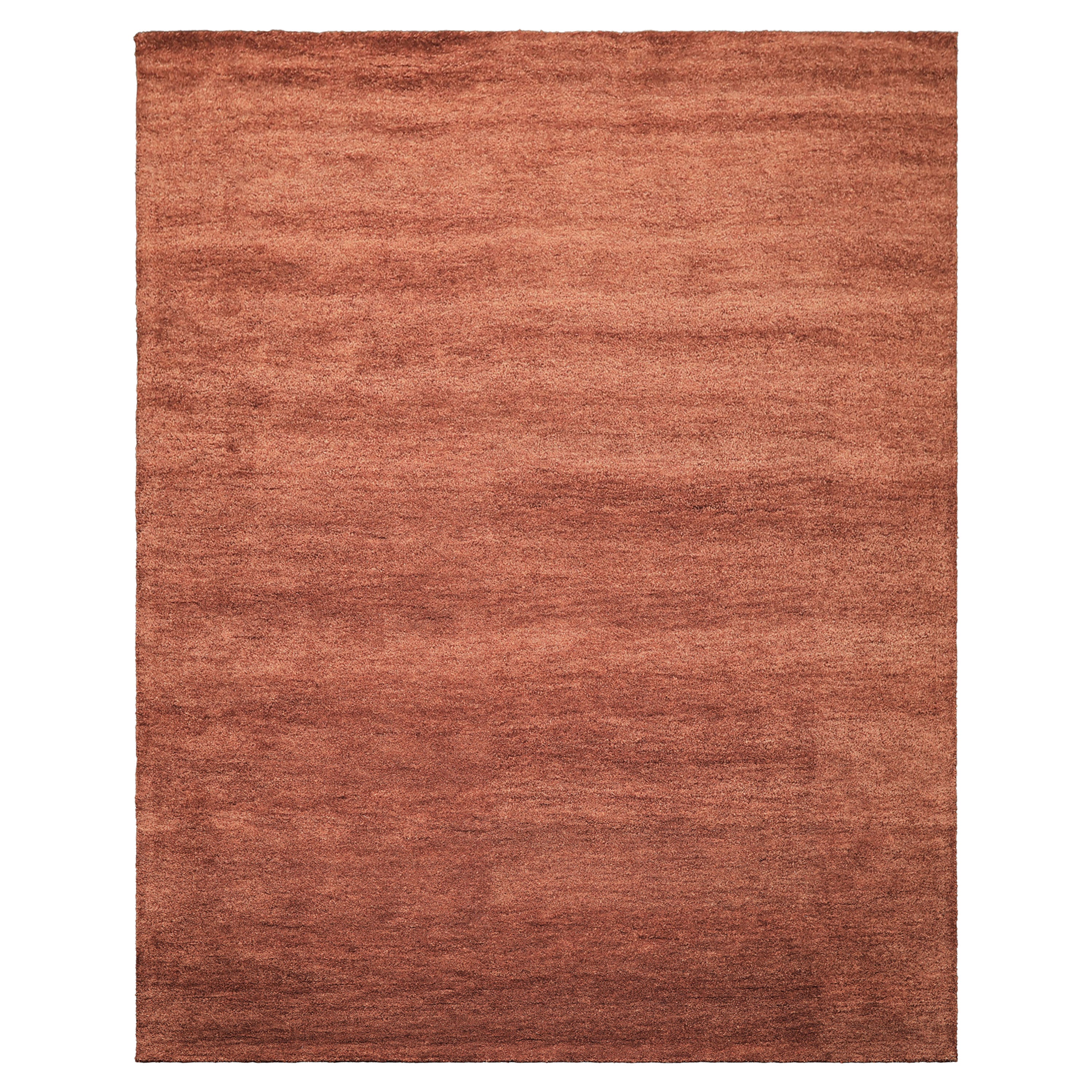 Rust 8x10 Modern & Contemporary Plush Pile Solid Grainy Texture Hand Woven 100% Wool Oriental Area Rug