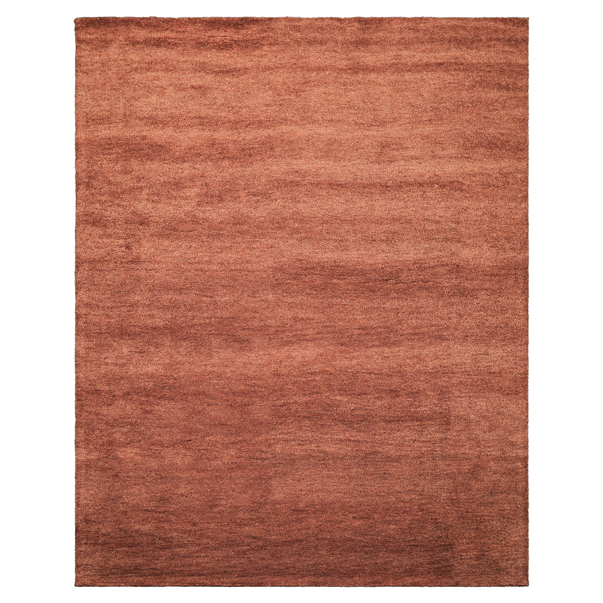 Rust Multi Size Modern & Contemporary Plush Pile Solid Grainy Texture Hand Woven 100% Wool Oriental Area Rug