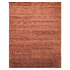 Rust 8x10 Modern & Contemporary Plush Pile Solid Grainy Texture Hand Woven 100% Wool Oriental Area Rug