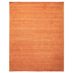 Burnt Orange 8x10 Modern & Contemporary Plush Pile Solid Grainy Texture Hand Woven 100% Wool Oriental Area Rug