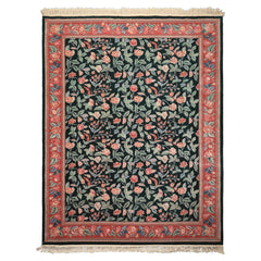 9x12 Emerald, Rose, Aqua Color Hand Knotted Pak Persian Wool & Silk Arts & Crafts Oriental Rug